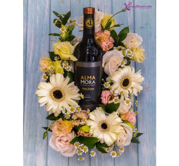 Wine + Flower Bundle - Creamy Tranquility 