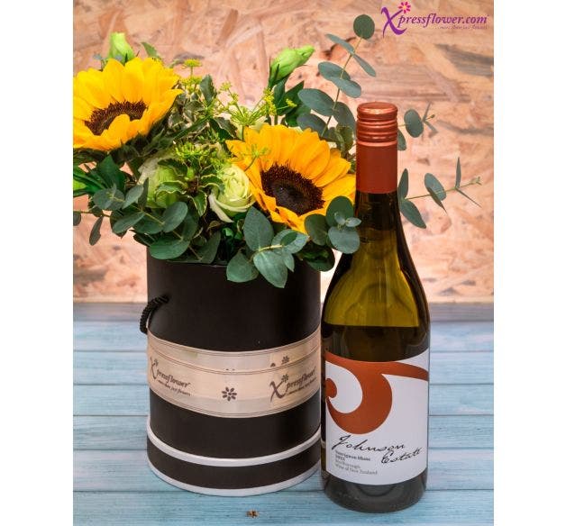 Wine + Flower Bundle - Sunburst Noir